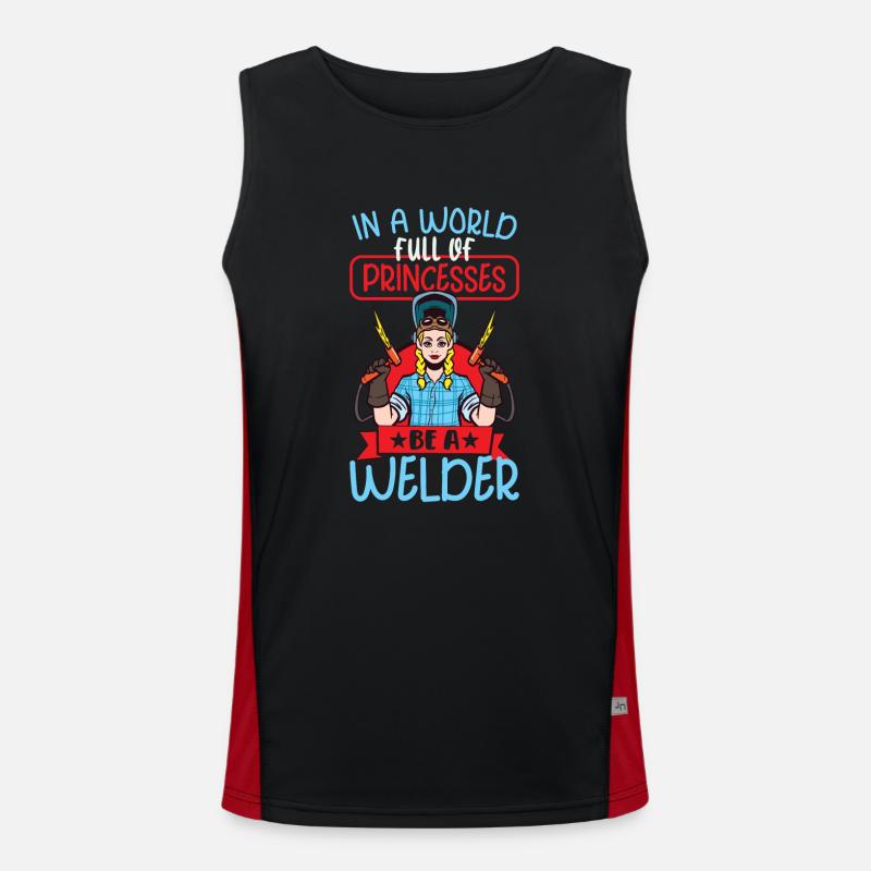 Welder Funny Funny Sweat Gift Men's Functional Contrast Tank Top 