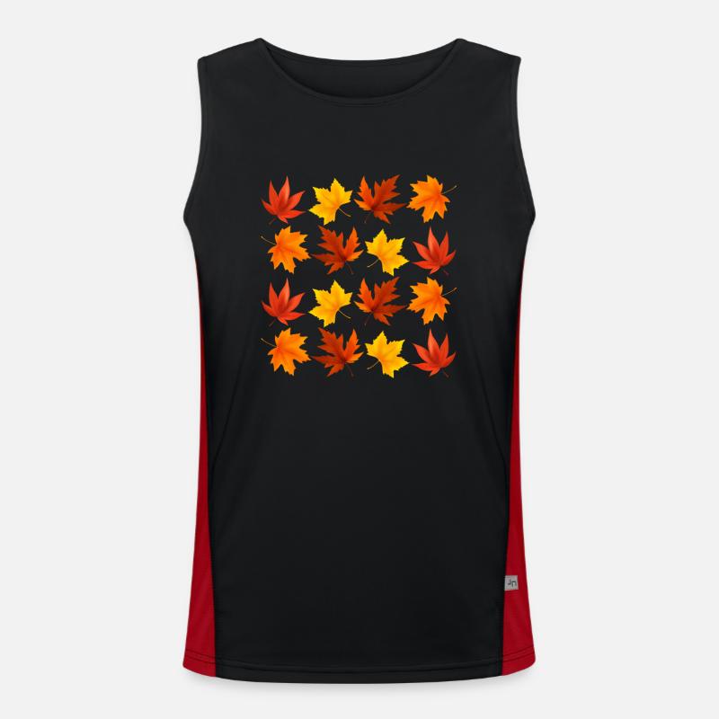 Fall Leaves Oktober Lover Herbst Leave Maple Leaf Funktionelles Kontrast-Tank Top für Männer 