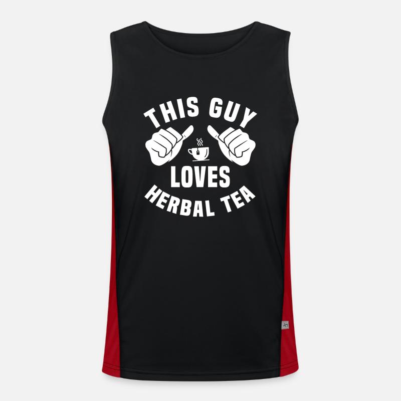 Dieser Typ Liebt Kräutertee Funktionelles Kontrast-Tank Top für Männer 