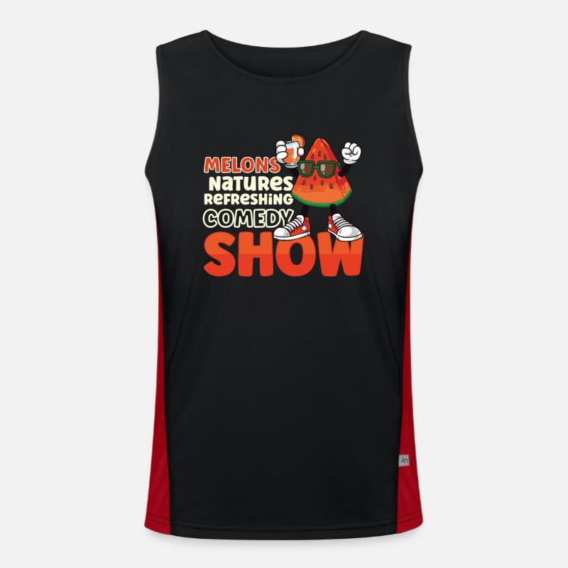 Watermelon Funny Fruit Funny Saying Men's Functional Contrast Tank Top 