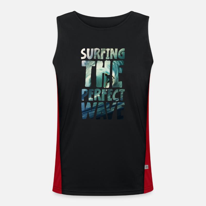Surfing The Perfect Wave Funktionelles Kontrast-Tank Top für Männer 