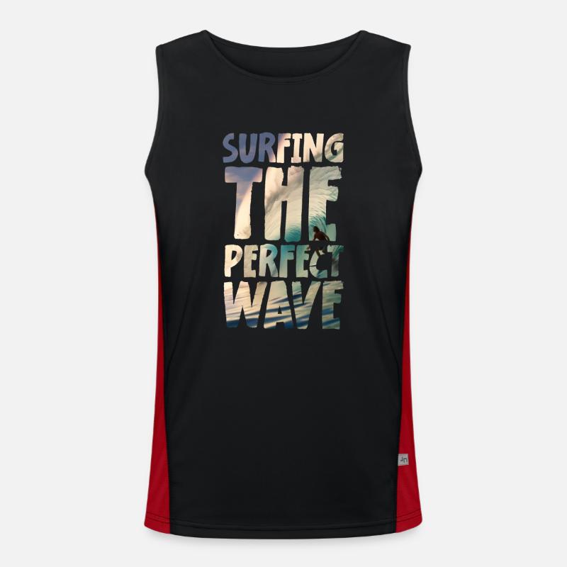 Surfing The Perfect Wave Funktionelles Kontrast-Tank Top für Männer 