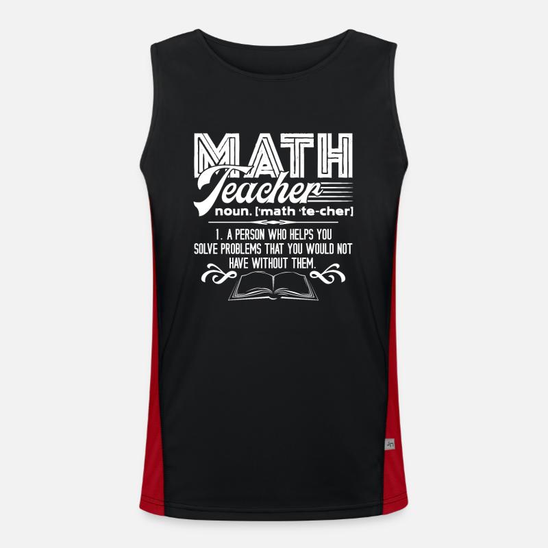 Math Teacher Math Teacher Definition - Men's Functional Contrast Tank Top - black/red