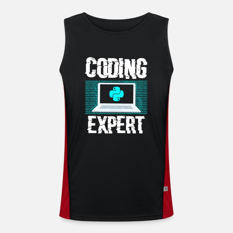 Coding Experte Coder Programmieren Programmierer - Funktionelles Kontrast-Tank Top für Männer  - Schwarz/Rot