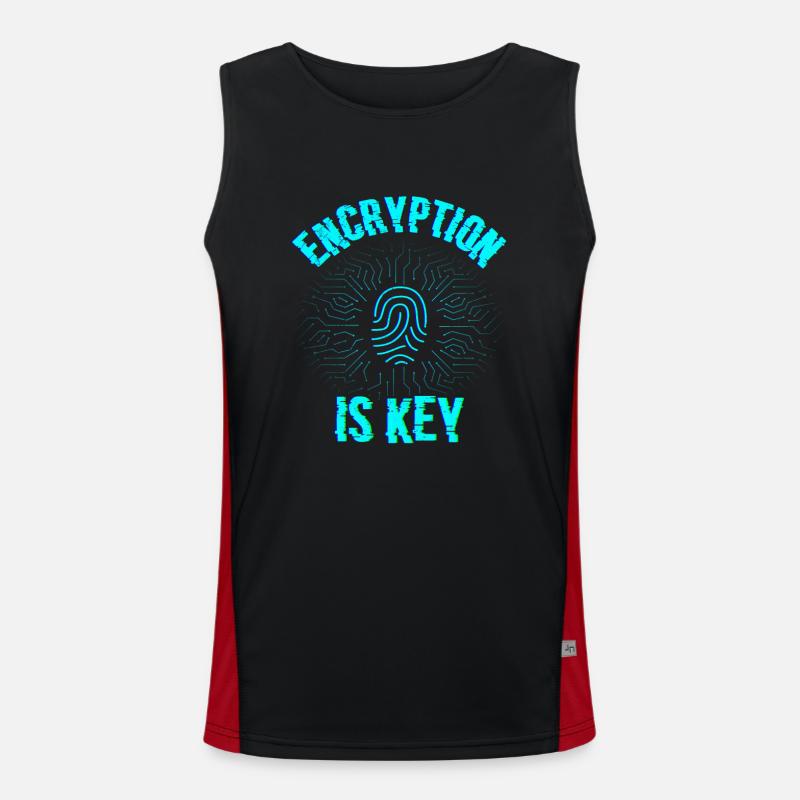Encryption is the key Coding Coder Men's Functional Contrast Tank Top 