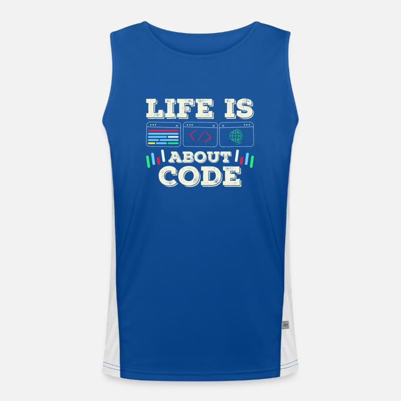 Life is all about code coder coding Men's Functional Contrast Tank Top 