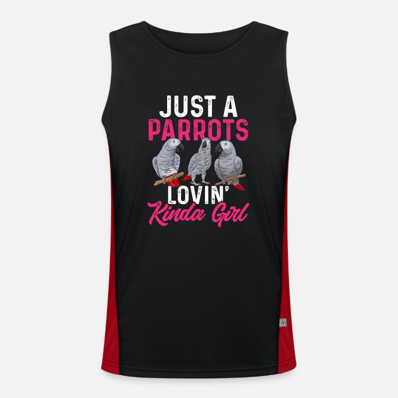 Graupapagei African Grey Parrot Papagei Funktionelles Kontrast-Tank Top für Männer 