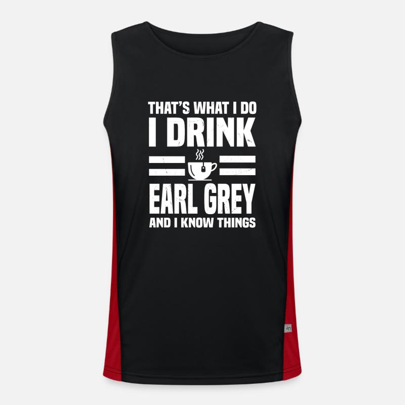 Earl Grey Lover Bekleidung Liebe Schwarzer Tee Funktionelles Kontrast-Tank Top für Männer 