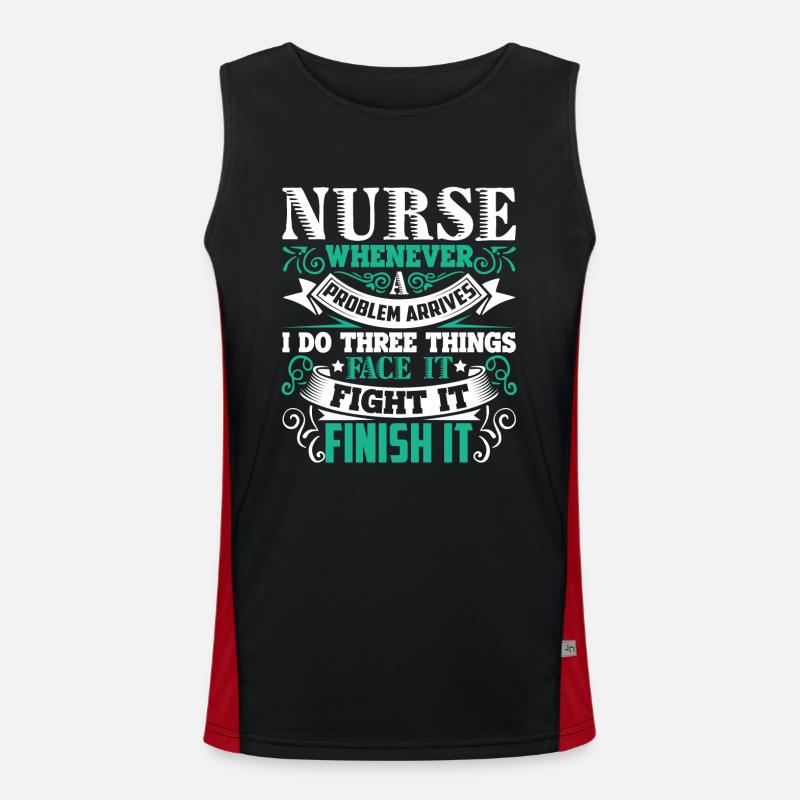 Nurse Face Fight Finish Problem Men's Functional Contrast Tank Top 