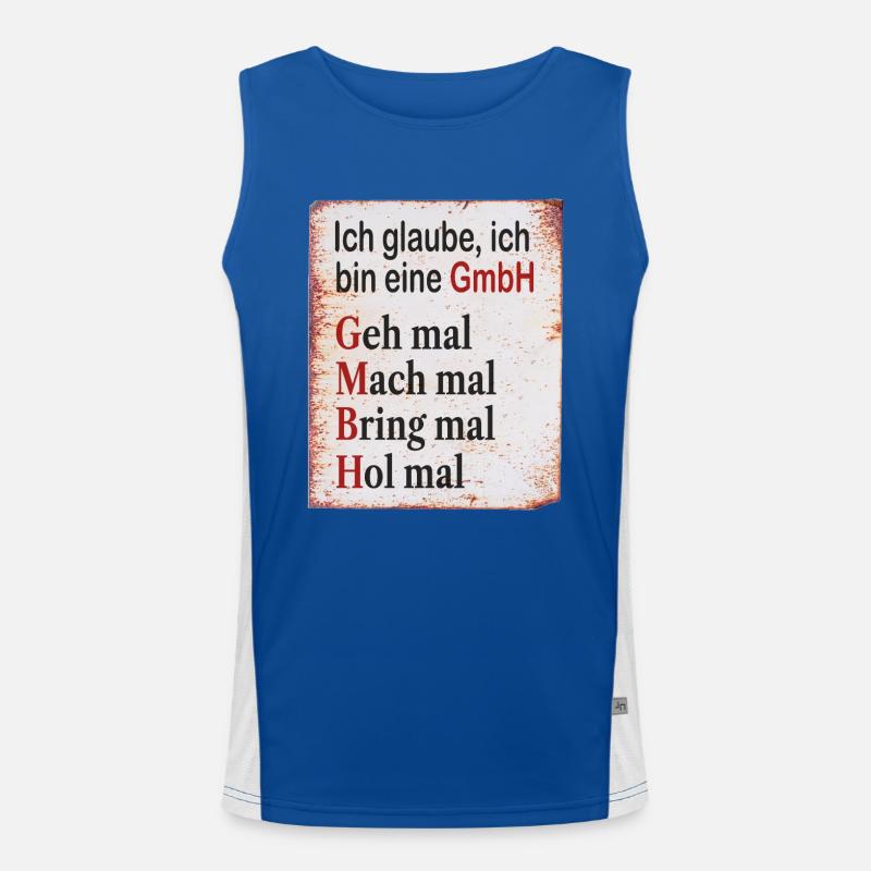 Ich glaube ich bin eine GmbH Humor Geschenk Funktionelles Kontrast-Tank Top für Männer 