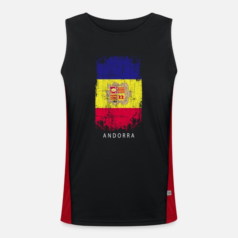 Souvenir avec le drapeau d’Andorre Débardeur respirant contrasté Homme 