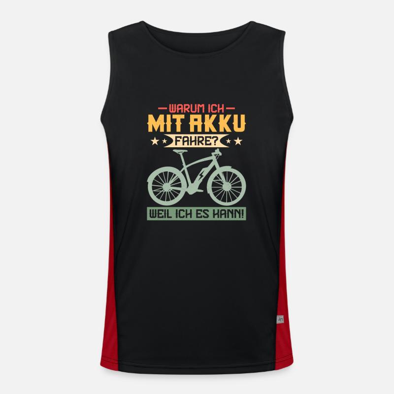 Why do I drive with a battery? Because I can! Electr Men's Functional Contrast Tank Top 