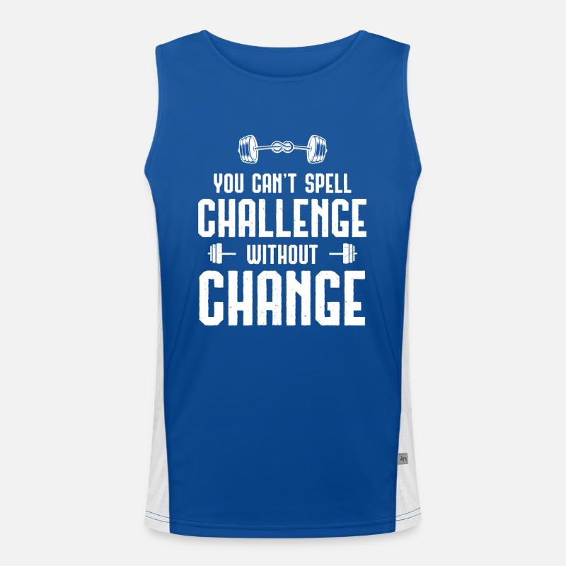 Challenge without change is impossible - Men's Functional Contrast Tank Top 