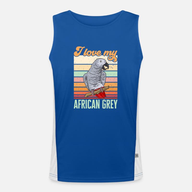 Graupapagei African Grey Parrot Papagei Funktionelles Kontrast-Tank Top für Männer 