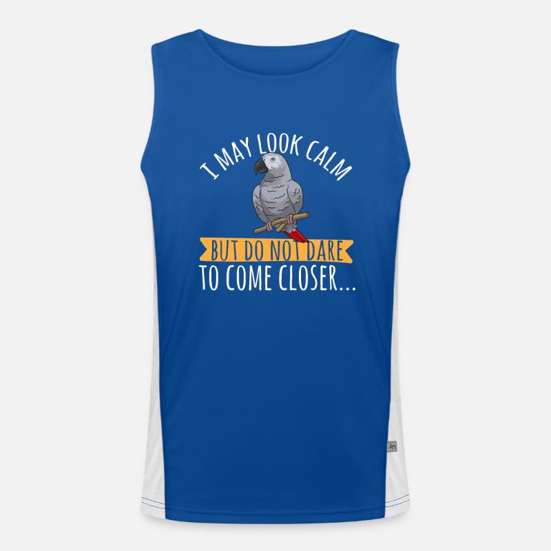 Graupapagei African Grey Parrot Papagei Funktionelles Kontrast-Tank Top für Männer 