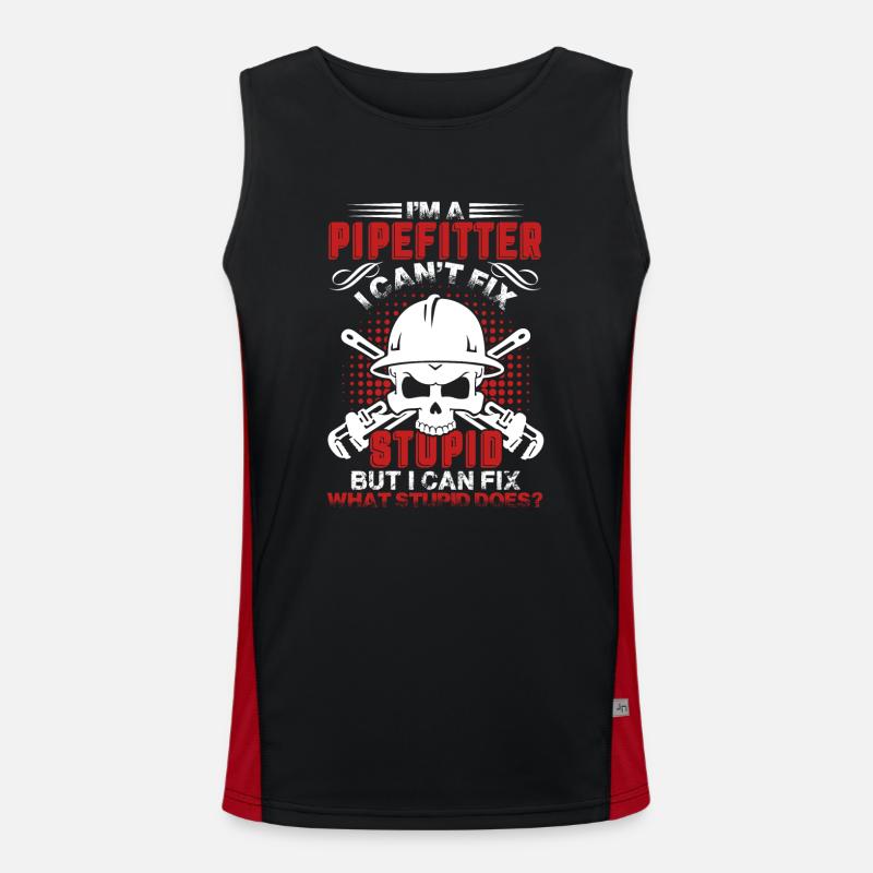 Pipefitter Pipefitter Cant Fix Stupid Men's Functional Contrast Tank Top 