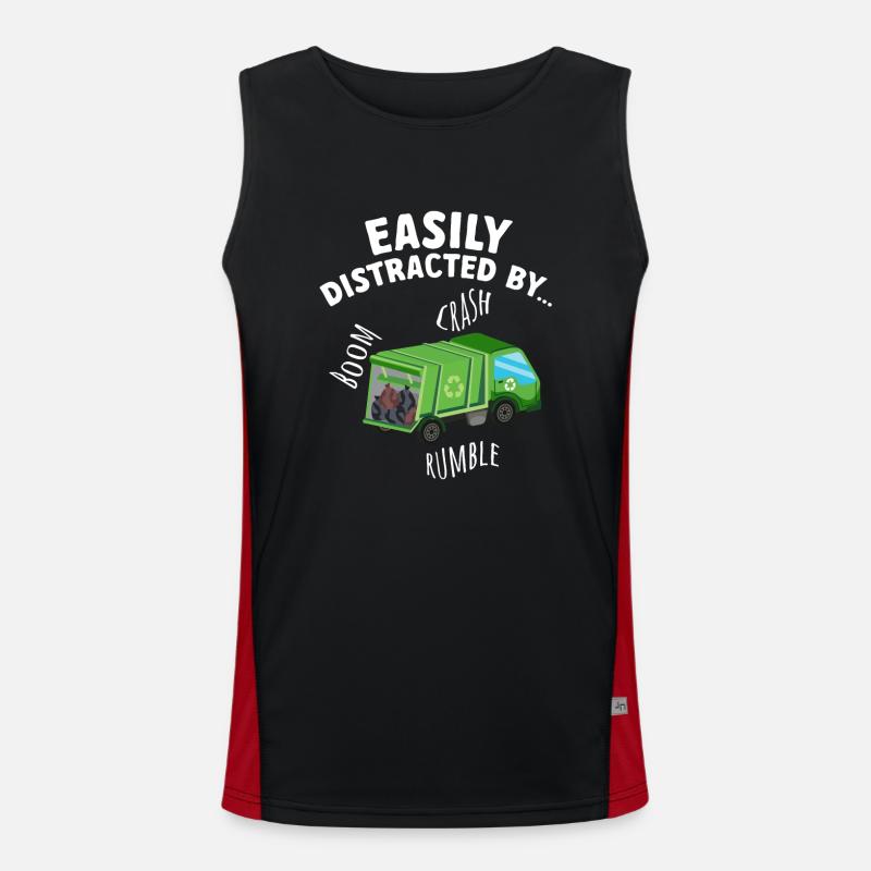 Garbage trucks, garbage day, garbage collection Men's Functional Contrast Tank Top 