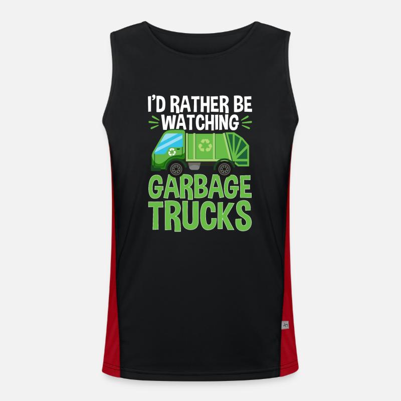 Garbage trucks, garbage day, garbage collection Men's Functional Contrast Tank Top 