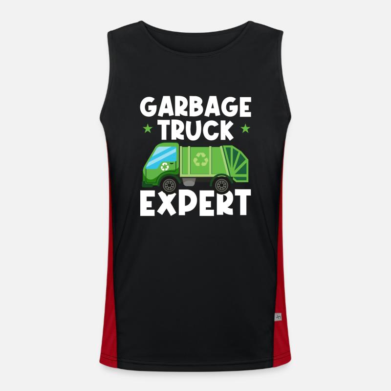 Garbage trucks, garbage day, garbage collection Men's Functional Contrast Tank Top 