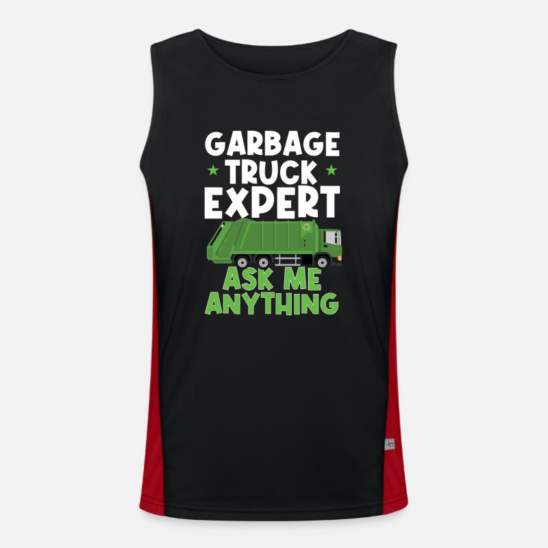 Garbage trucks, garbage day, garbage collection Men's Functional Contrast Tank Top 