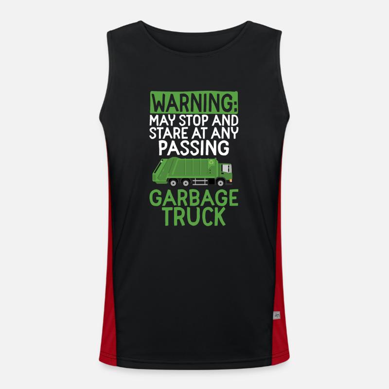 Garbage trucks, garbage day, garbage collection Men's Functional Contrast Tank Top 