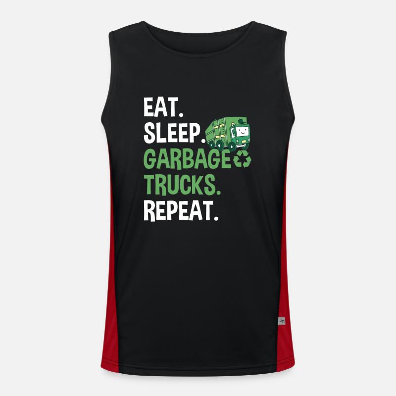 Garbage trucks, garbage day, garbage collection Men's Functional Contrast Tank Top 
