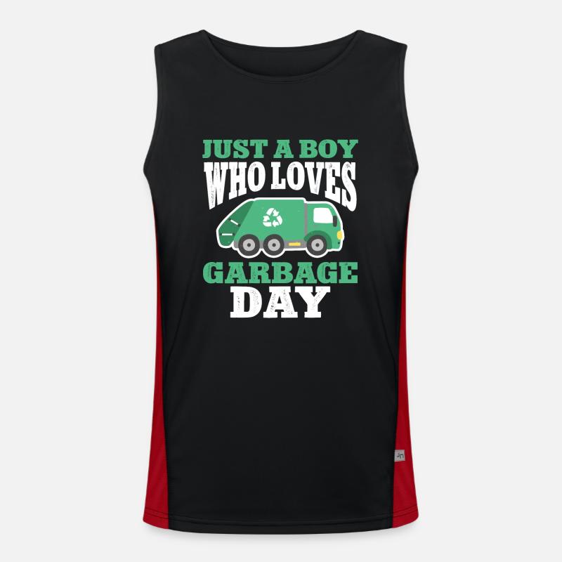 Garbage trucks, garbage day, garbage collection Men's Functional Contrast Tank Top 
