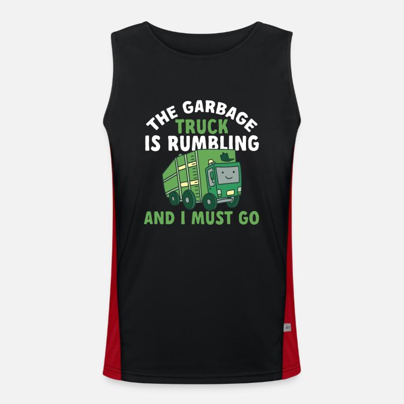 Garbage trucks, garbage day, garbage collection Men's Functional Contrast Tank Top 