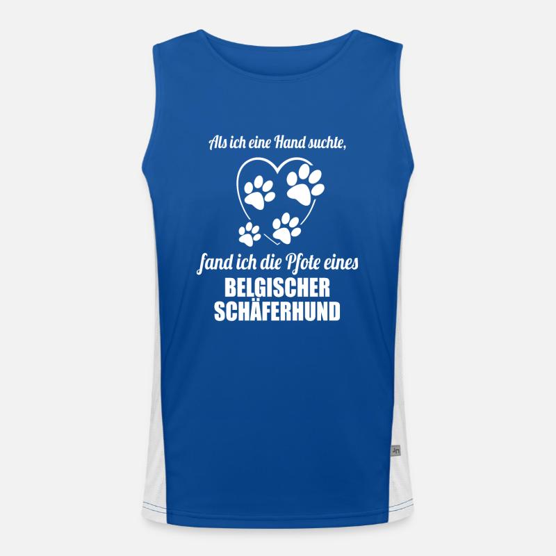 Hand & Pfote - Spruch - Belgischer Schäferhund Funktionelles Kontrast-Tank Top für Männer 