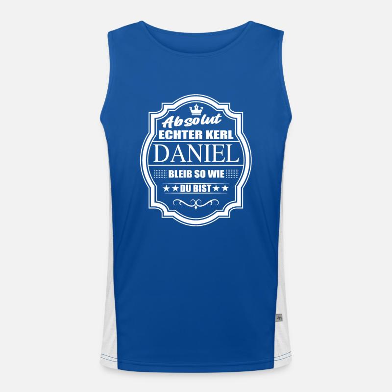 Absolut Echter Kerl Daniel Bleib So Wie Du Bist Funktionelles Kontrast-Tank Top für Männer 