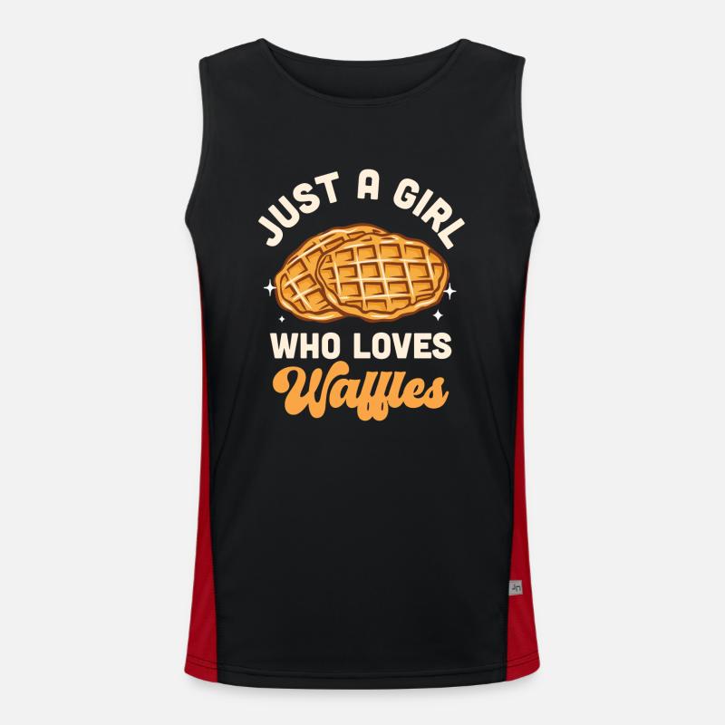 Nur ein Mädchen, das Waffeln liebt Funktionelles Kontrast-Tank Top für Männer 