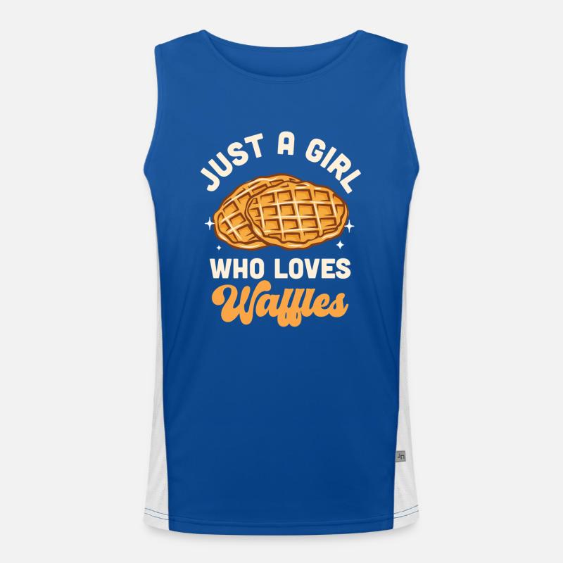 Nur ein Mädchen, das Waffeln liebt Funktionelles Kontrast-Tank Top für Männer 
