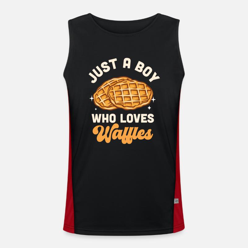 Nur ein Junge, der Waffeln liebt Funktionelles Kontrast-Tank Top für Männer 