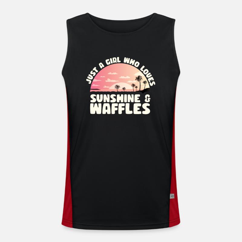 Nur ein Mädchen, das Sonnenschein und Waffeln lieb Funktionelles Kontrast-Tank Top für Männer 