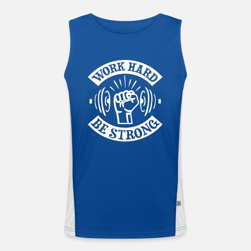 Arbeite hart, sei stark - Funktionelles Kontrast-Tank Top für Männer 
