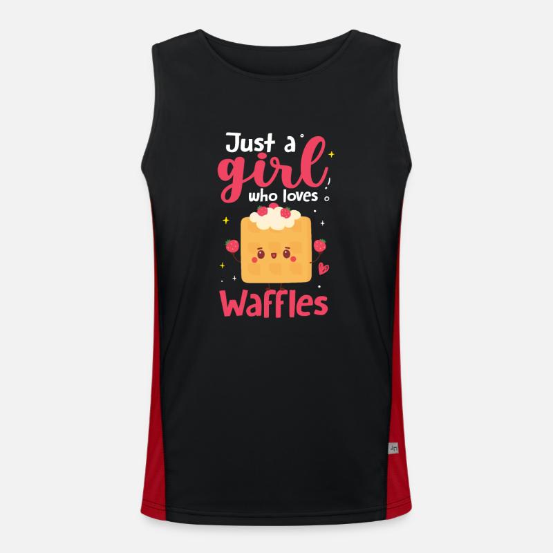 Nur ein Mädchen, das Waffeln liebt Funktionelles Kontrast-Tank Top für Männer 