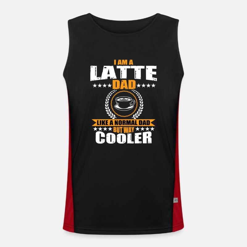 Latte Papa Kaffeetrinker Funktionelles Kontrast-Tank Top für Männer 