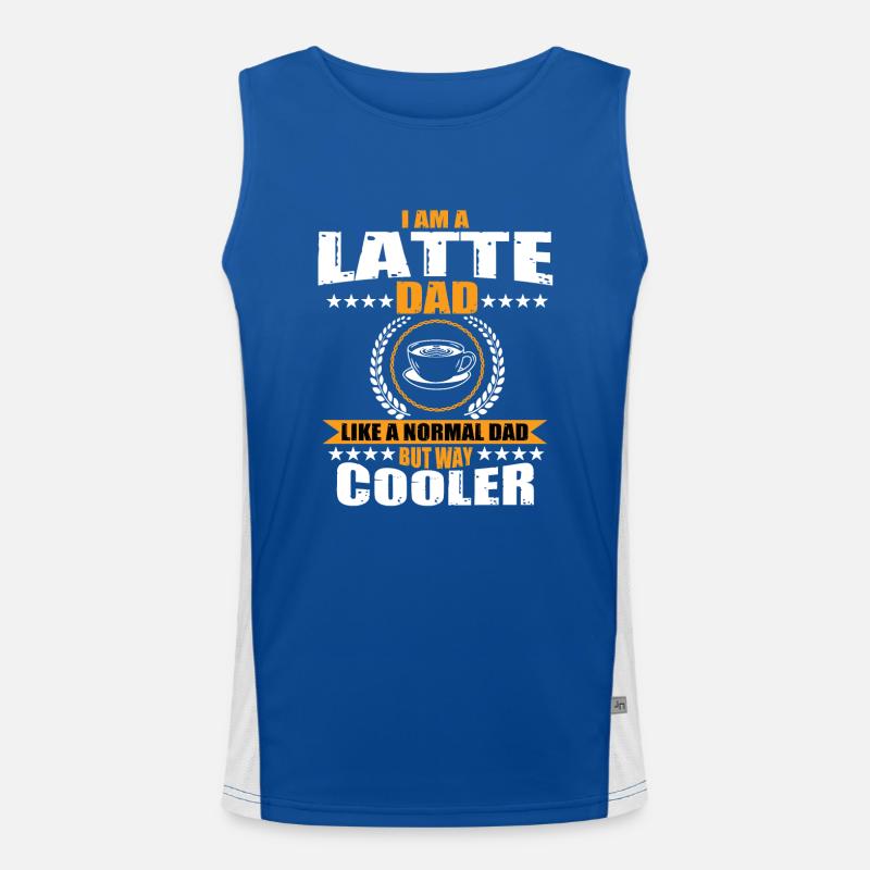 Latte Papa Coffee Drinker Men's Functional Contrast Tank Top 