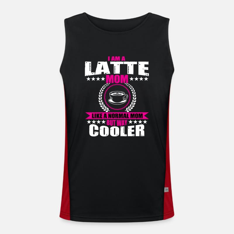 Latte Mama Coffee Drinker - Men's Functional Contrast Tank Top - black/red