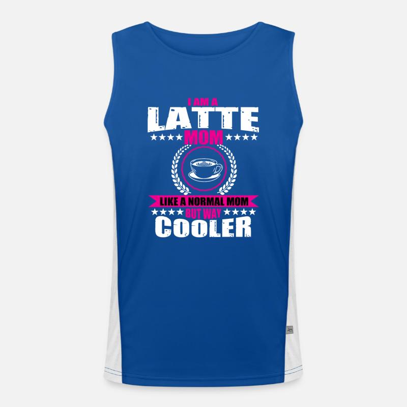 Latte Mama Kaffeetrinker Funktionelles Kontrast-Tank Top für Männer 