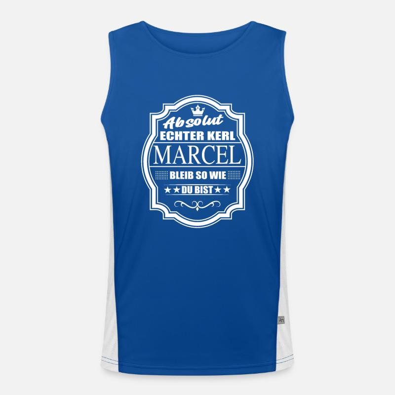 Absolut Echter Kerl Marcel Bleib So Wie Du Bist Funktionelles Kontrast-Tank Top für Männer 