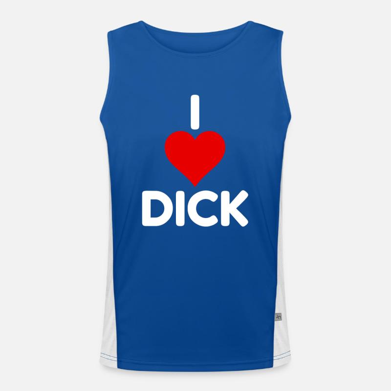 Funny Rude I Love Dick Men's Functional Contrast Tank Top 