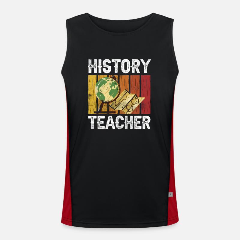 Geschichtslehrer Lehrer Geschichte Historiker Funktionelles Kontrast-Tank Top für Männer 