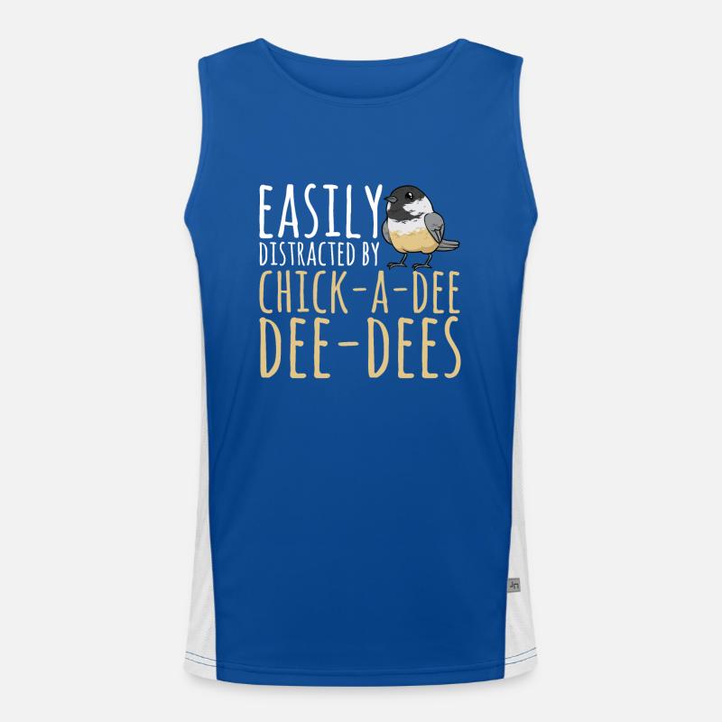 Bird Chickadee Bird Watching Men's Functional Contrast Tank Top 