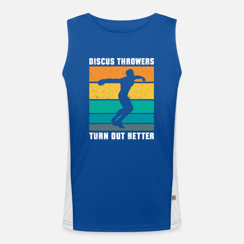 Discus Thrower Gift Discus Throwing Men's Functional Contrast Tank Top 