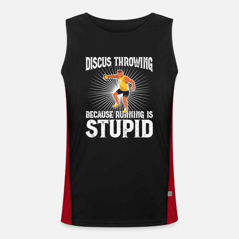 Discus Thrower Gift Discus Throwing Men's Functional Contrast Tank Top 