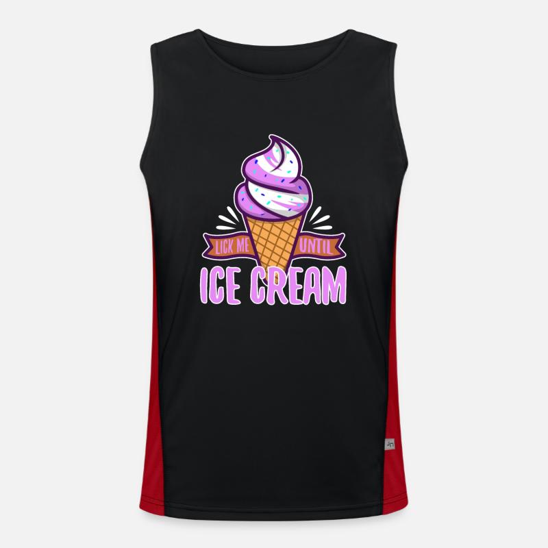 Lick Me Until Ice Cream Funktionelles Kontrast-Tank Top für Männer 