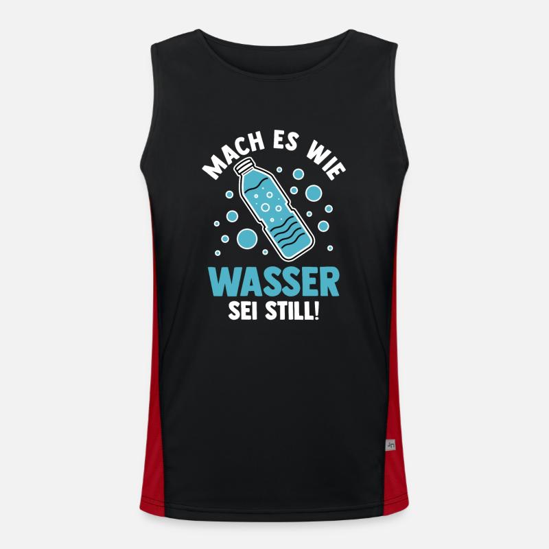 Mach es wie Wasser sei Still Funktionelles Kontrast-Tank Top für Männer 