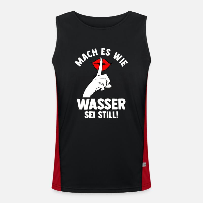 Mach es wie Wasser sei Still Funktionelles Kontrast-Tank Top für Männer 
