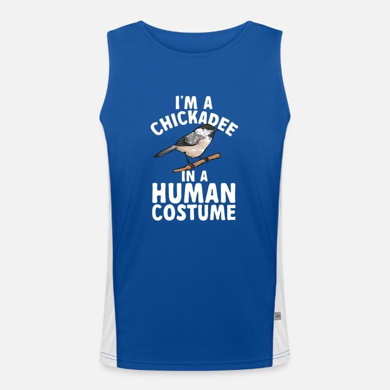 Bird Chickadee Bird Watching Men's Functional Contrast Tank Top 